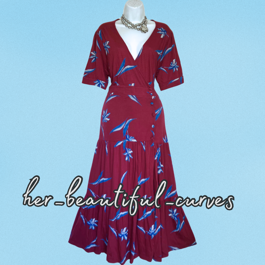 MONSOON GORGEOUS FLORAL PRINT JERSEY PARTY DRESS SIZE XL 18/20
