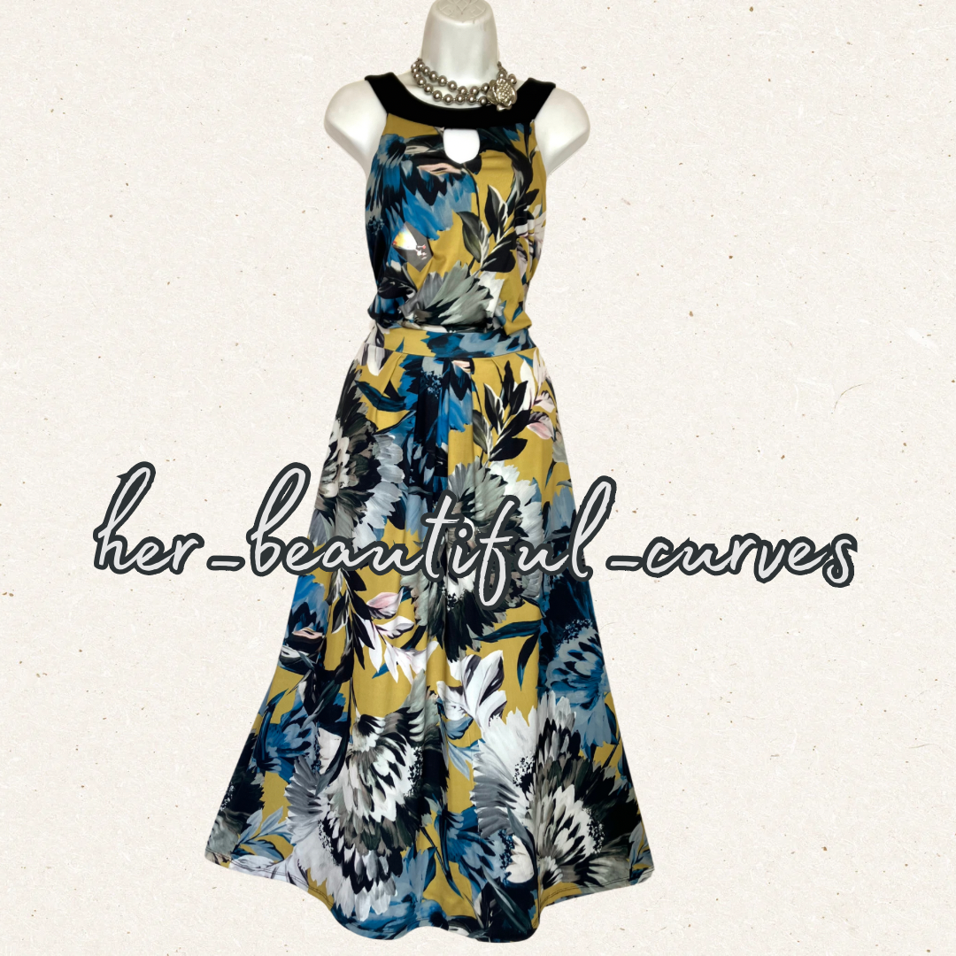 JOANNA HOPE KEYHOLE FLORAL PRINT JERSEY WEDDING OCCASION PARTY DRESS SIZE 18