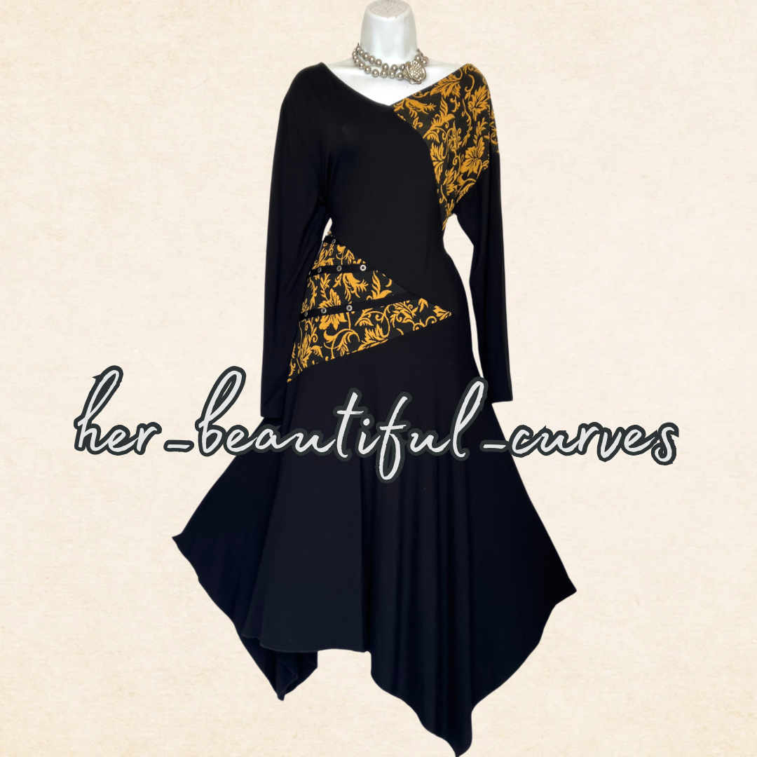 JOE BROWNS QUIRKY & UNIQUE JERSEY HANDKERCHIEF HEM PARTY DRESS SIZE 18