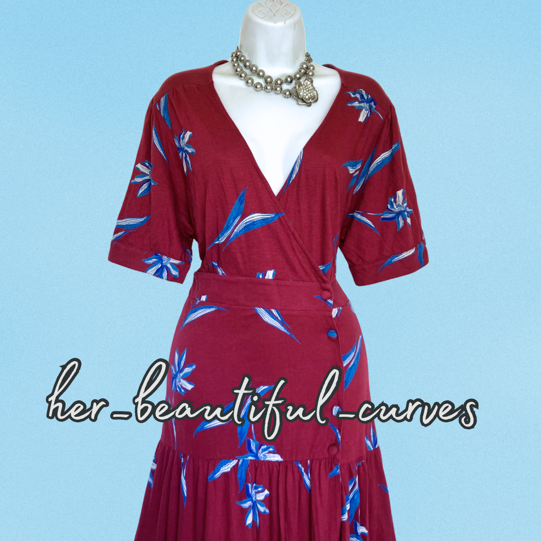 MONSOON GORGEOUS FLORAL PRINT JERSEY PARTY DRESS SIZE XL 18/20