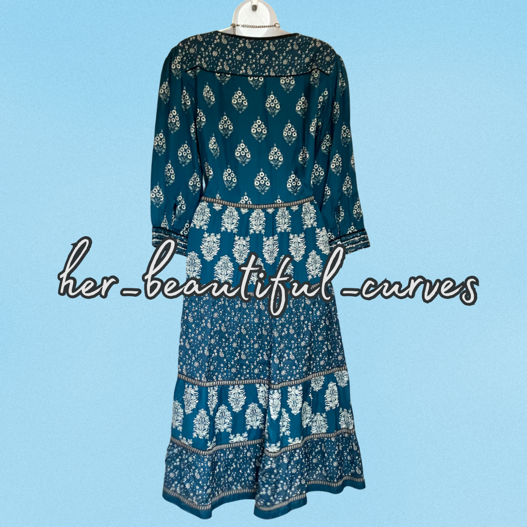 MONSOON FLORAL PRINT BOHO STYLE OCCASION PARTY DRESS SIZE 14