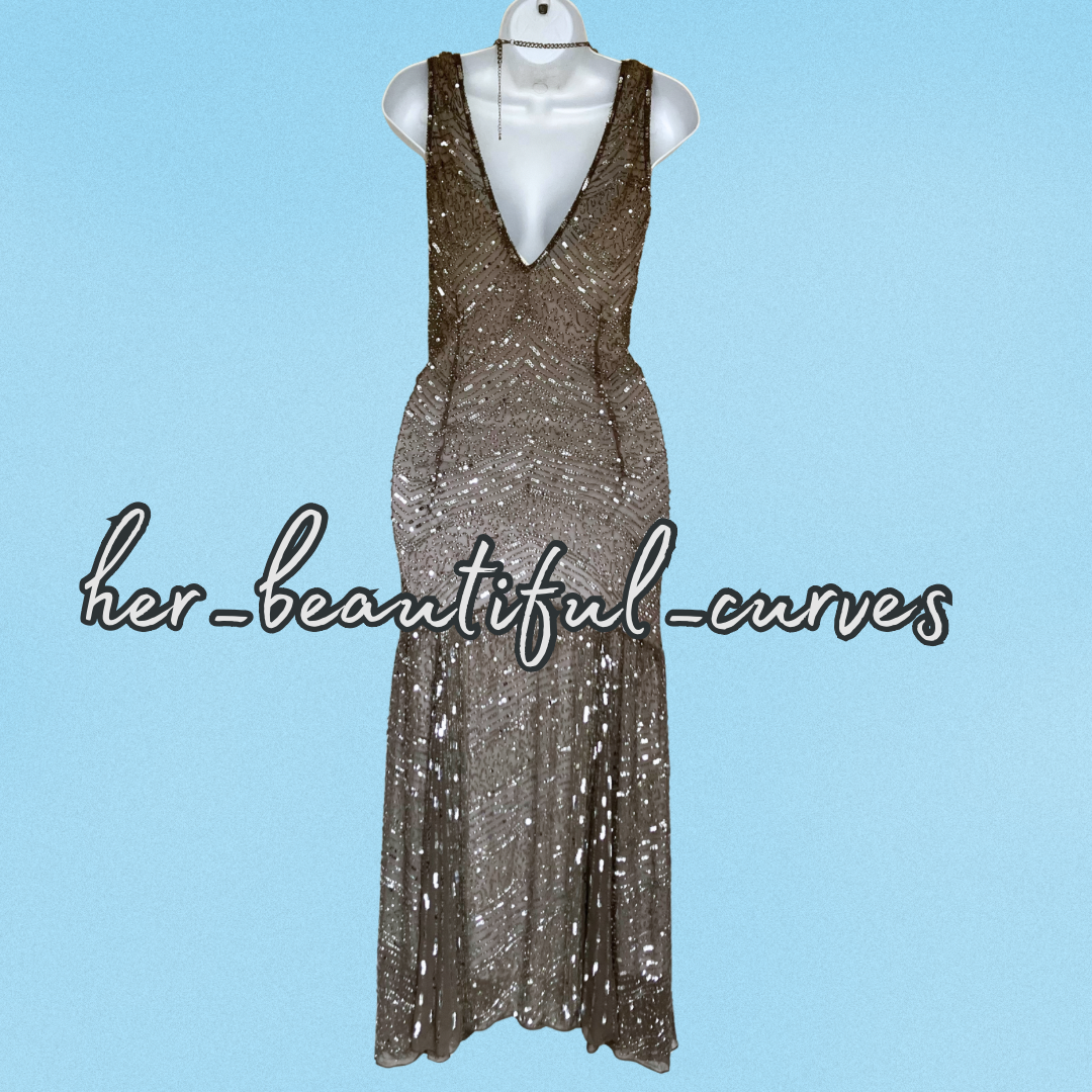 PRINCIPLES SHIMMERING SEQUINS EVENING EMBELLISHED OCCASION PARTY DRESS SIZE 18