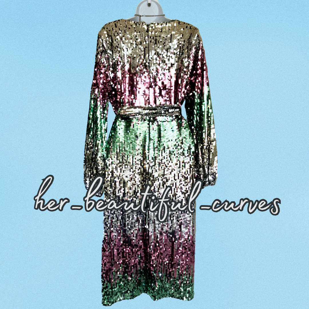 YOURS LONDON SHIMMERING SEQUINS COCKTAIL PARTY DRESS SIZE 20
