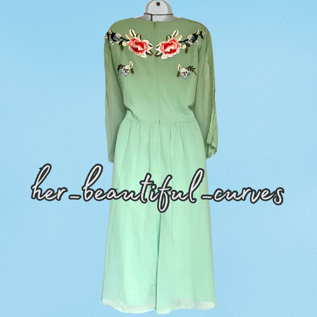 ASOS EMBROIDERED FLORAL WEDDING OCCASION PARTY DRESS SIZE 24