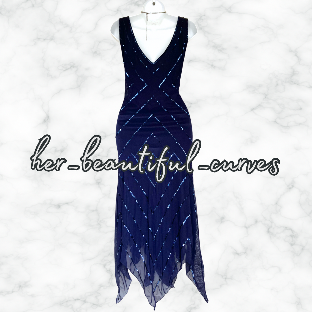 JACQUES VERT SHIMMERY SEQUINS OCCASION PARTY DRESS SIZE 16