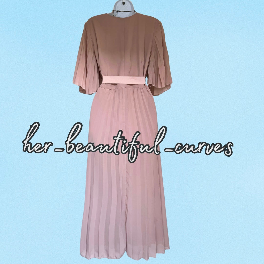 ASOS PLEATED WEDDING OCCASION PARTY WRAP DRESS SIZE 16