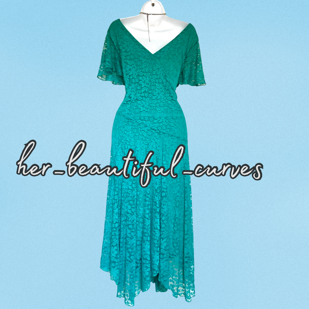 JOANNA HOPE FLORAL LACE HANDKERCHIEF HEM OCCASION PARTY DRESS SIZE 18 new