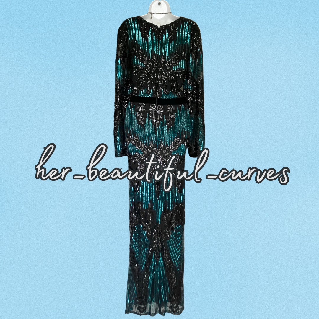 GODDIVA PLUS SEQUINNED MAXI EVENING OCCASION PARTY DRESS SIZE 22