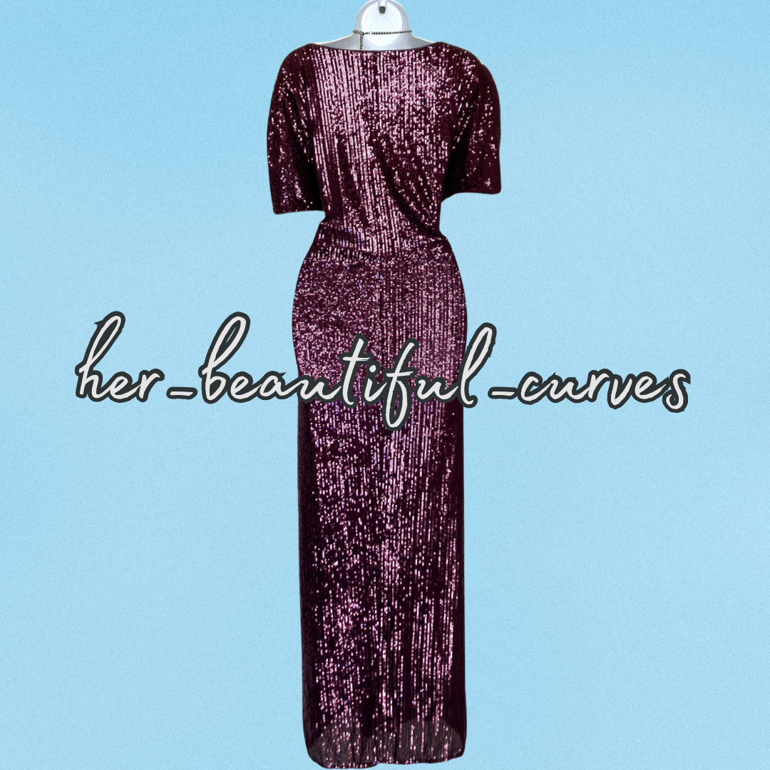 JOANNA HOPE SHIMMERING SEQUINS WEDDING EVENING PARTY DRESS SIZE 22