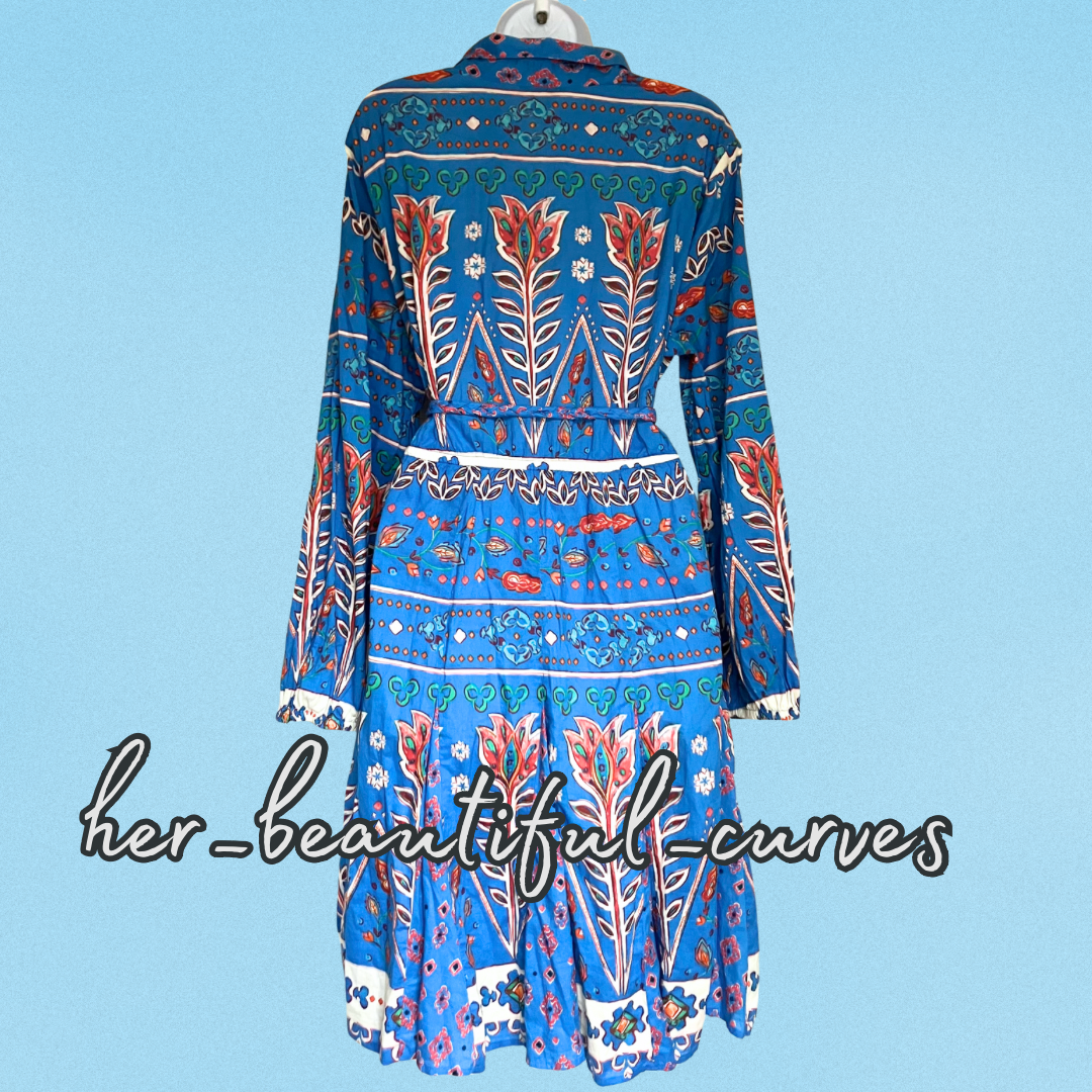 MONSOON FLORAL PRINT SHIRT PARTY DRESS SIZE 18