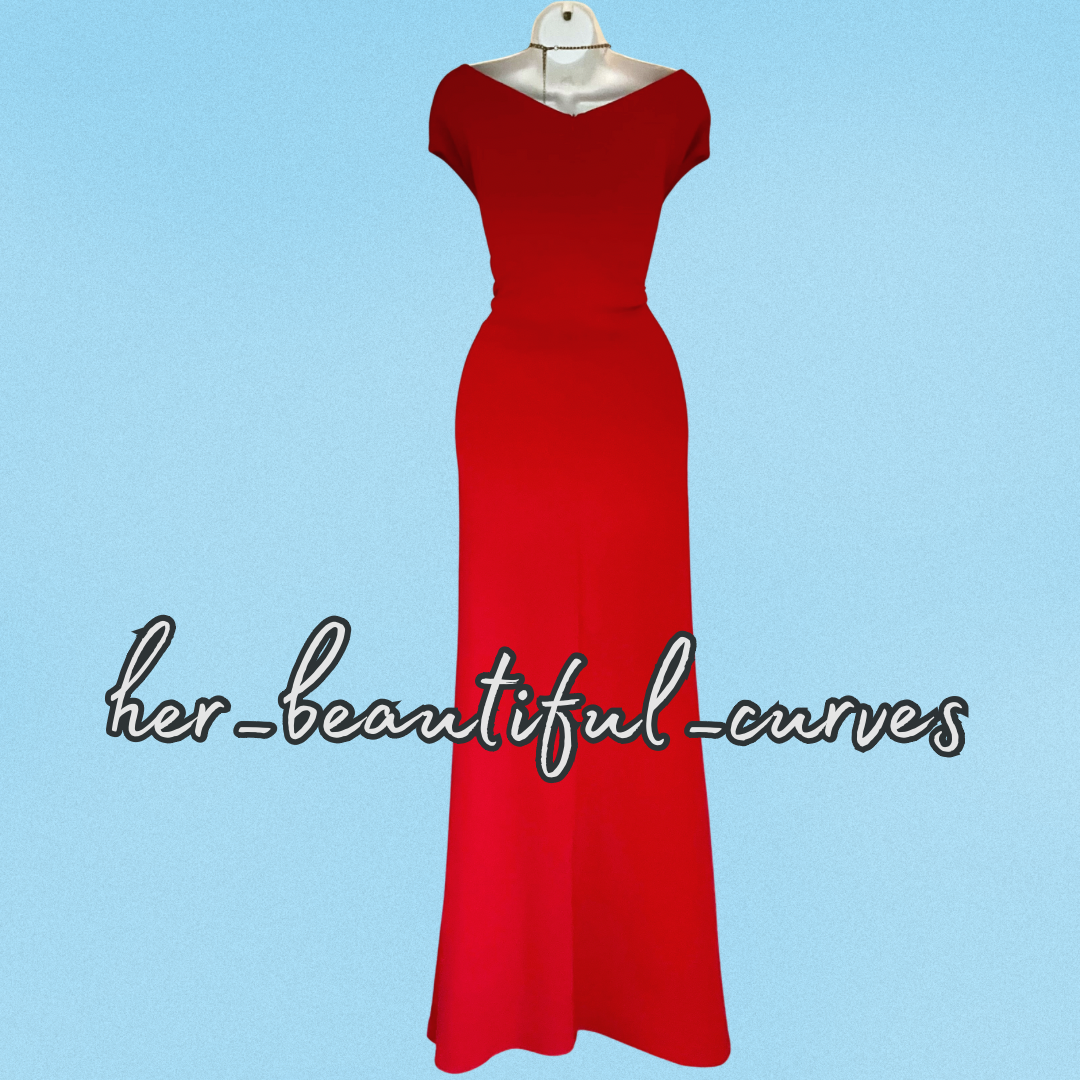 QUIZ RED MAXI WEDDING EVENING PARTY DRESS SIZE 22