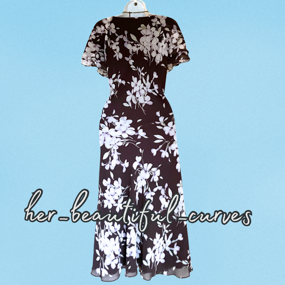 JACQUES VERT FLORAL PRINT WEDDING OCCASION PARTY DRESS SIZE 18 Jacket SIZE 20