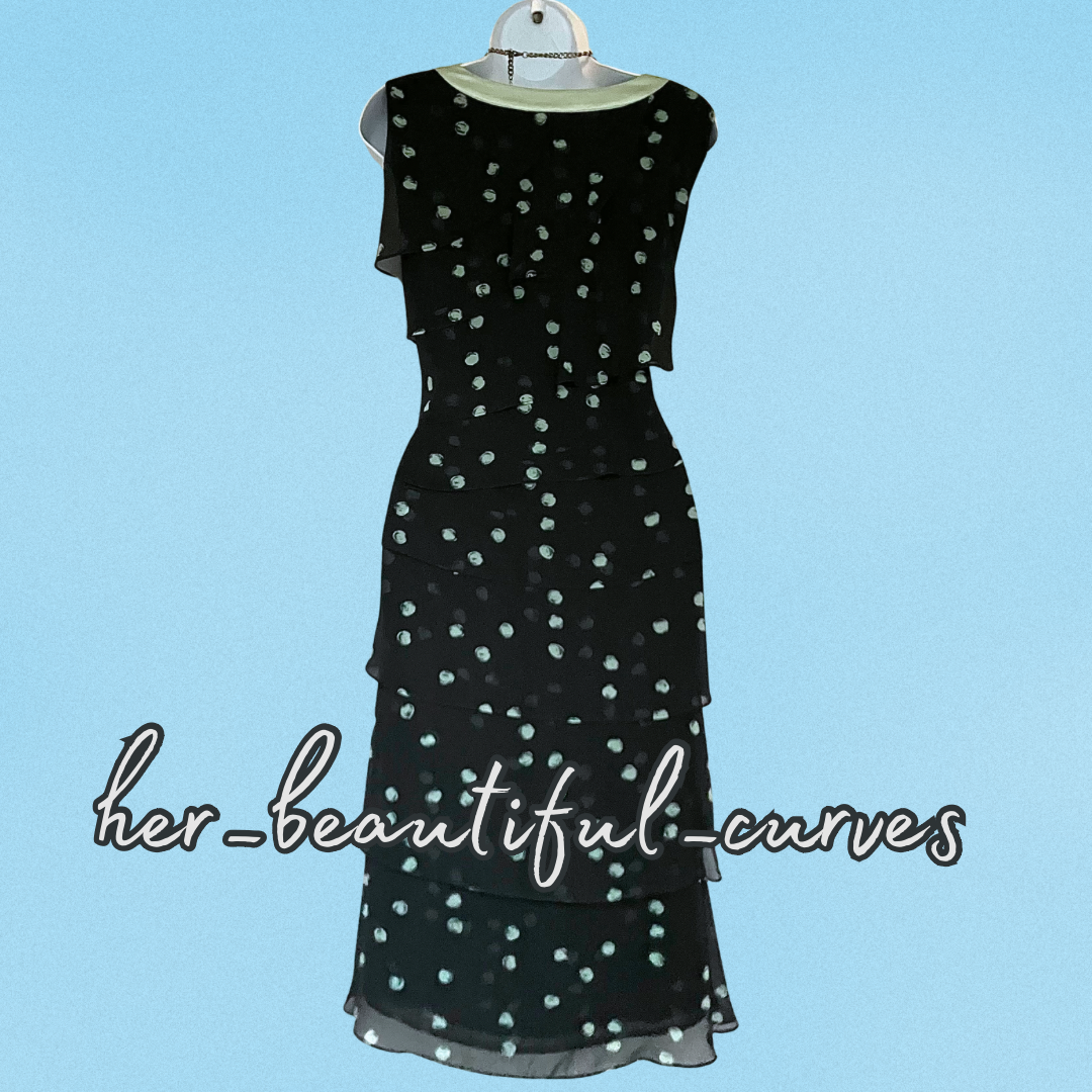 JACQUES VERT POLKA DOTS WEDDING OCCASION PARTY DRESS & JACKET SIZE 18