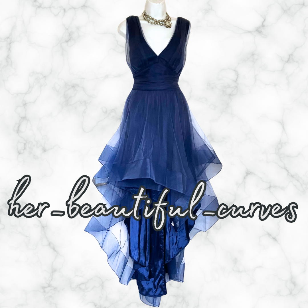 CHI CHI LONDON HI LOW WEDDING OCCASION EVENING PARTY DRESS SIZE 18