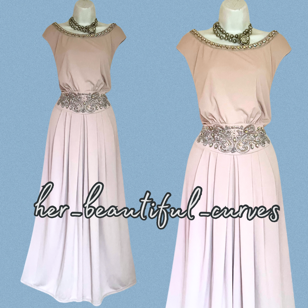 JOANNA HOPE DIAMANTÉS BEADS WEDDING OCCASION EVENING PARTY DRESS SIZE 24 new