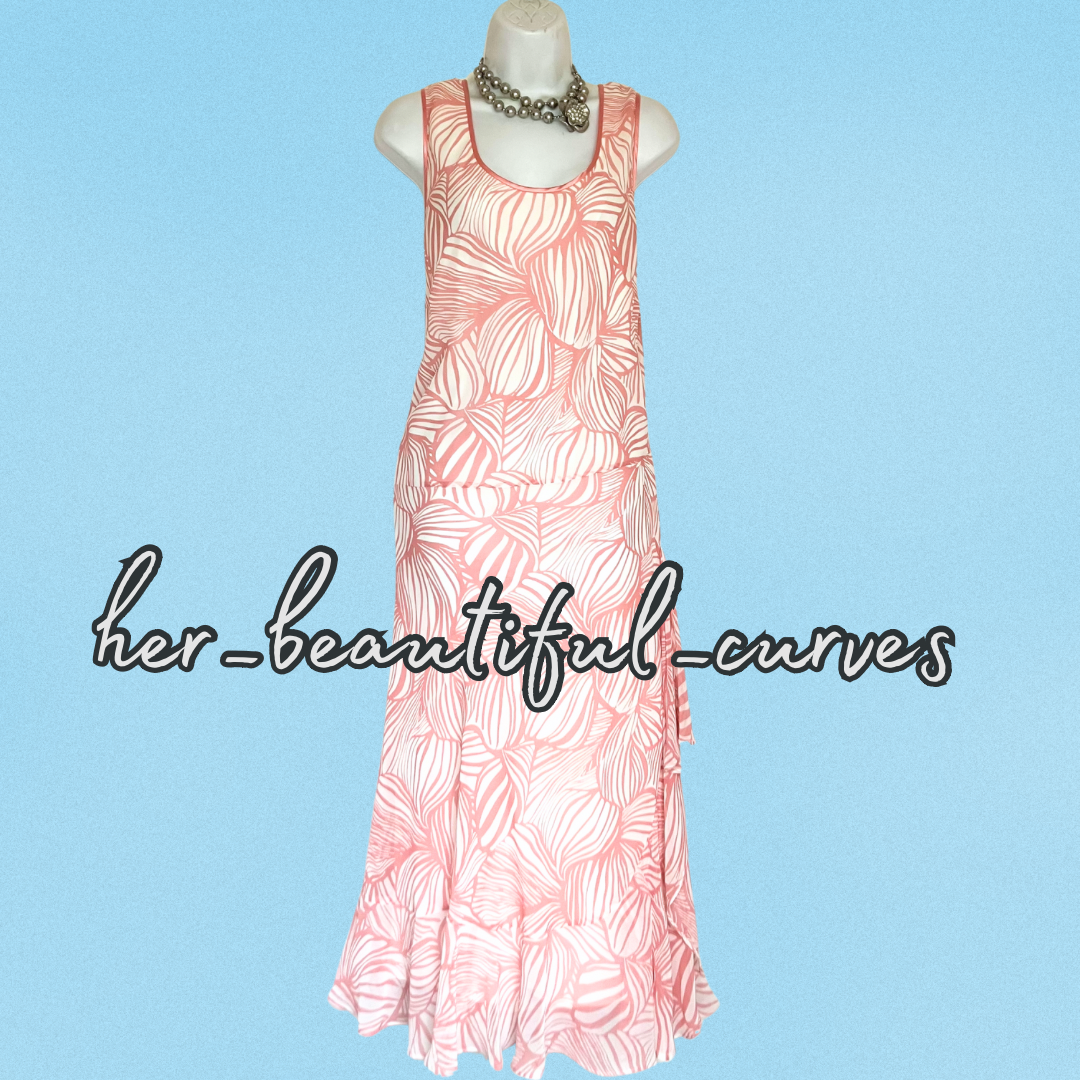 JACQUES VERT ART DECO PRINT MIDI WEDDING OCCASION PARTY DRESS SIZE 22