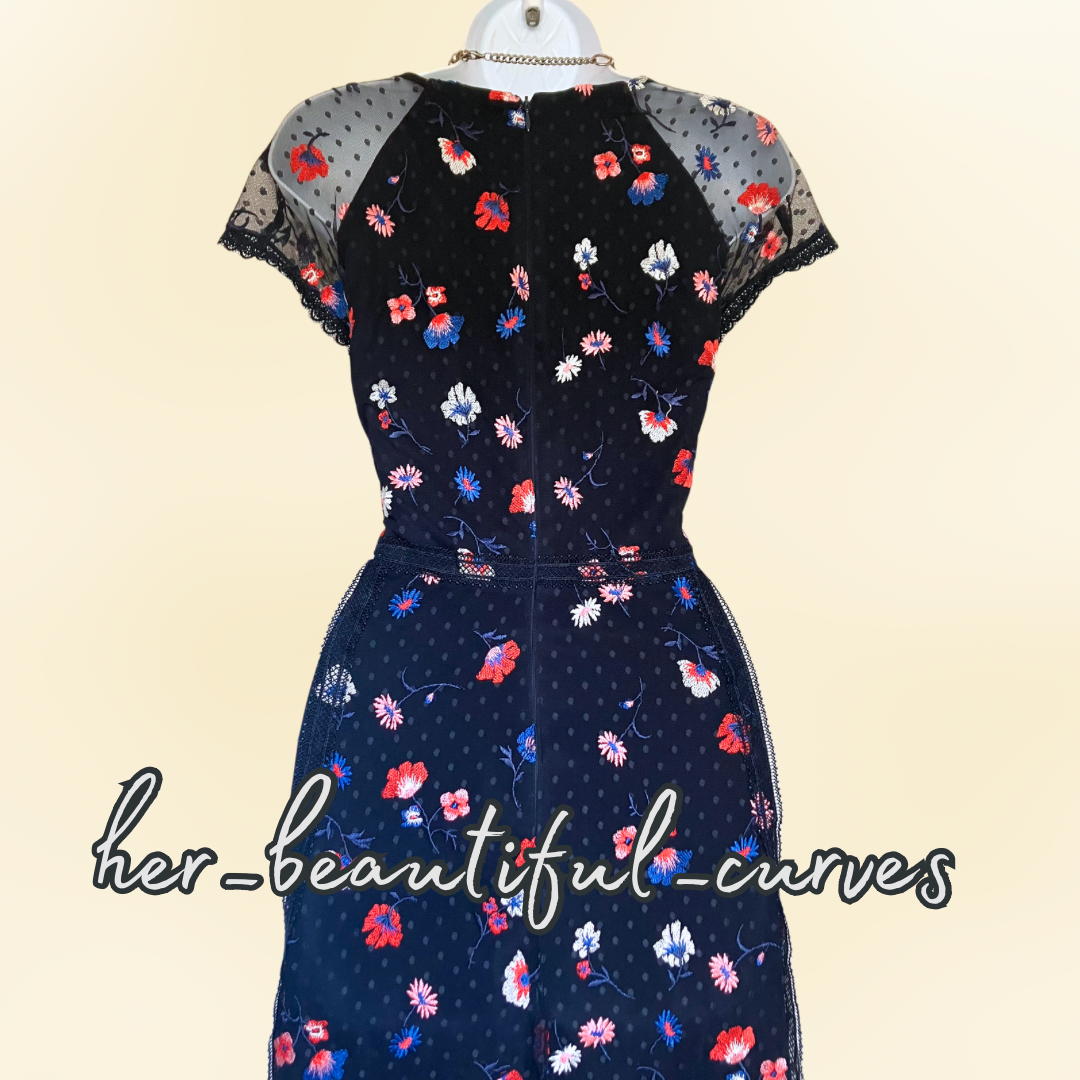 MONSOON EMBROIDERED FLORAL WEDDING OCCASION PARTY DRESS SIZE 18