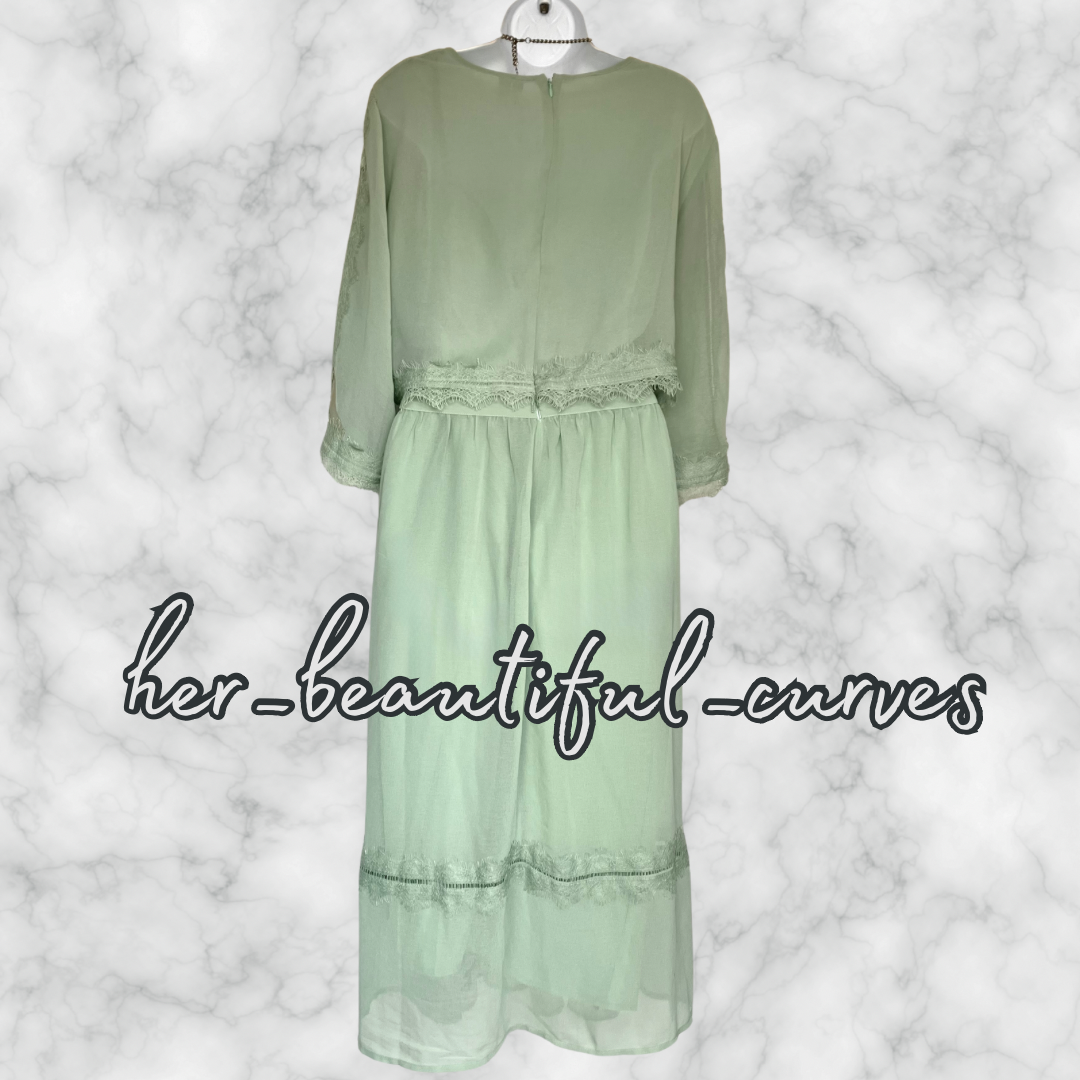 ASOS EMBROIDERED FLORAL OVERLAY WEDDING OCCASION PARTY DRESS SIZE 18
