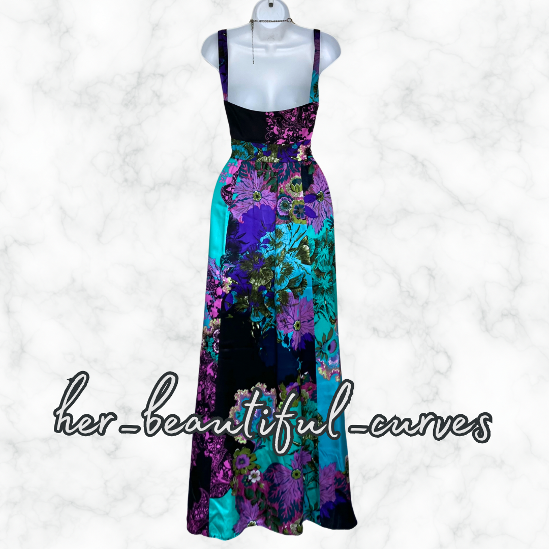 MONSOON SILK FLORAL PRINT WEDDING OCCASION PARTY DRESS SIZE 16