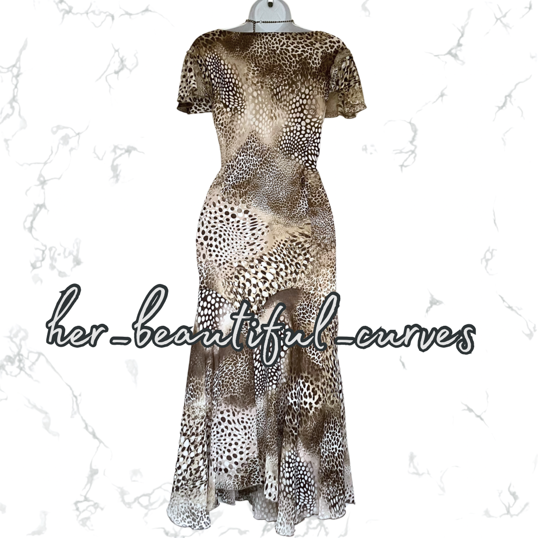 PER UNA ART DECO ANIMAL PRINT OCCASION PARTY DRESS SIZE 20 L