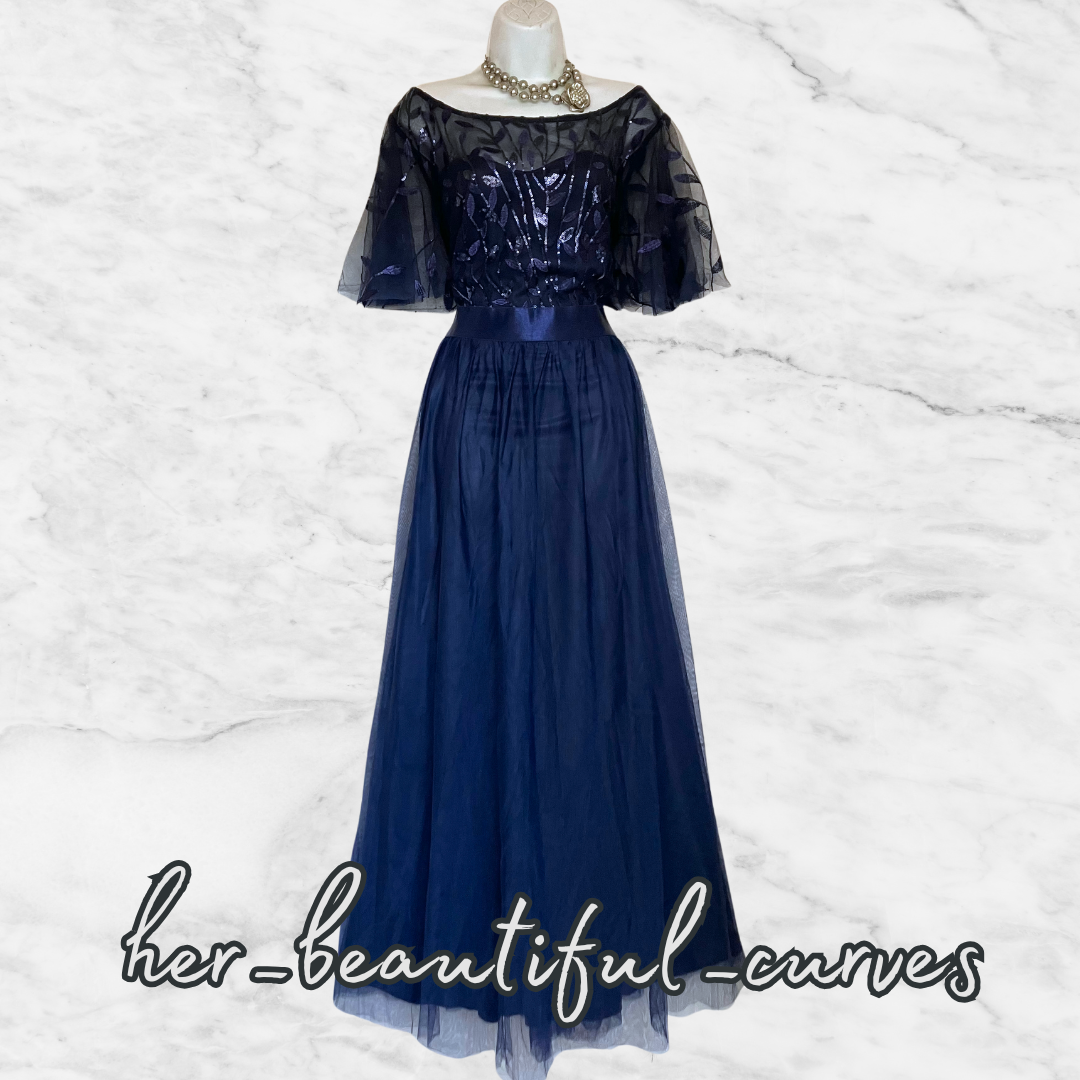 EVER PRETTY EMBROIDERED SEQUINED WEDDING OCCASION PARTY DRESS SIZE 28 fits 22