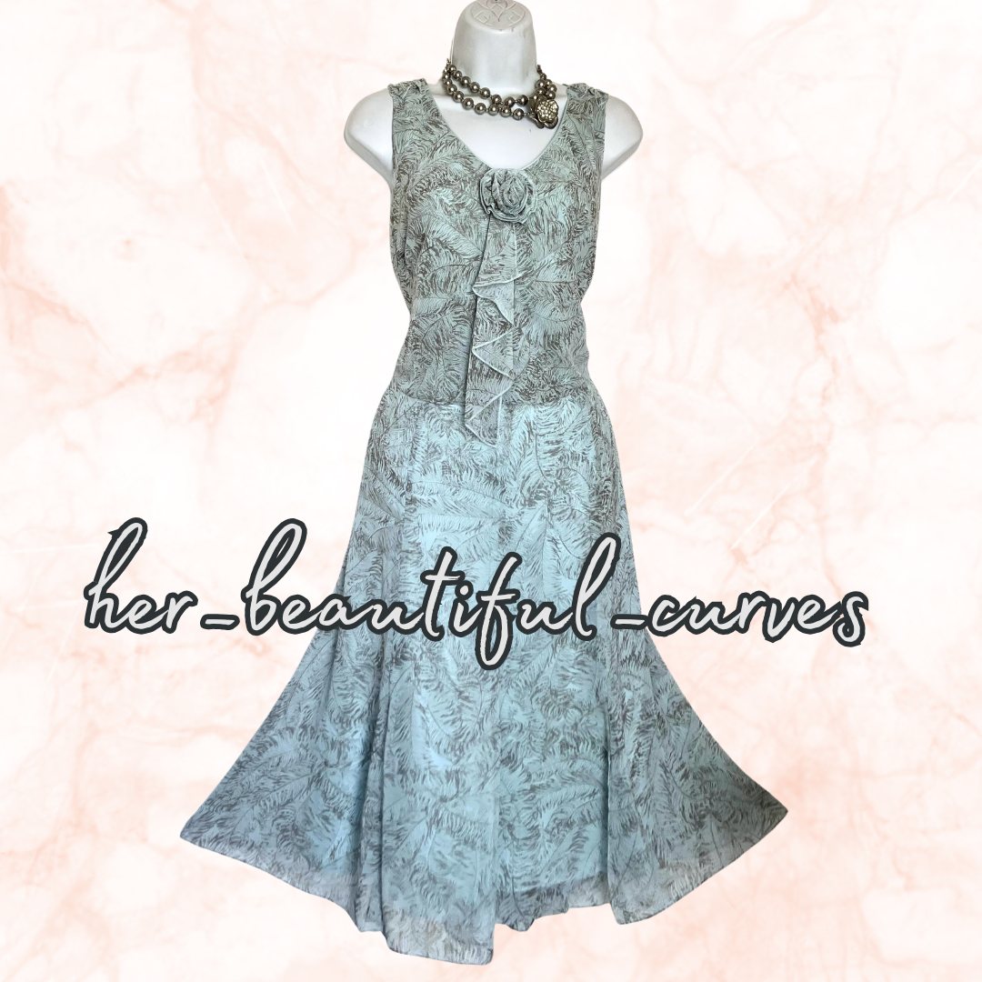 JACQUES VERT ART DECO PRINT WEDDING OCCASION PARTY DRESS SIZE 14