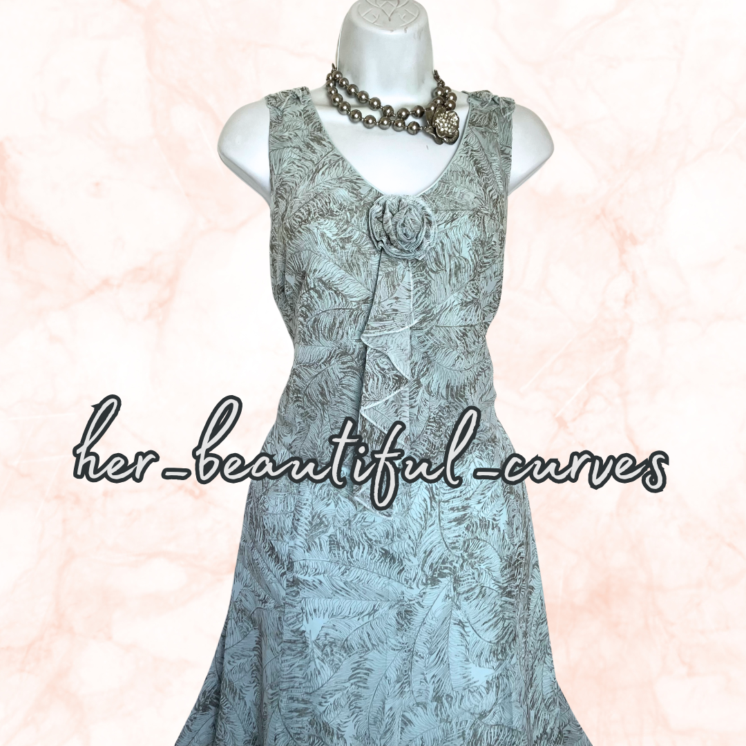 JACQUES VERT ART DECO PRINT WEDDING OCCASION PARTY DRESS SIZE 14