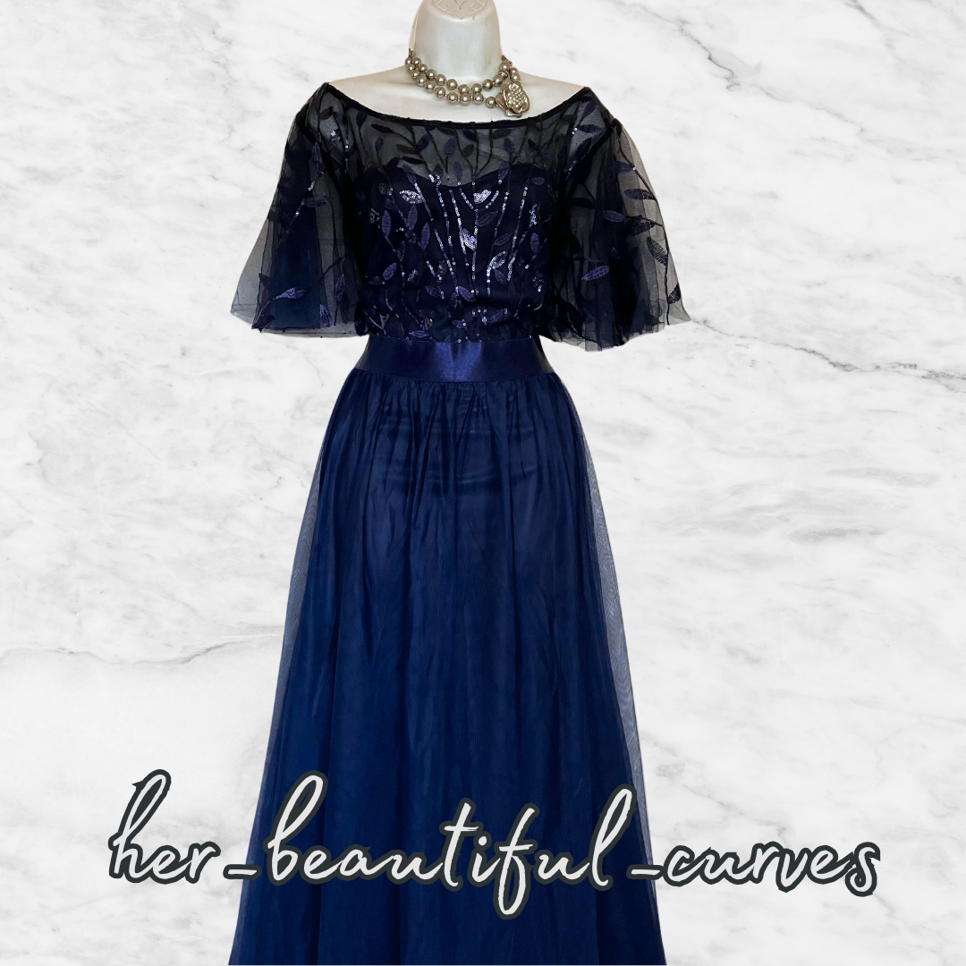 EVER PRETTY EMBROIDERED SEQUINED WEDDING OCCASION PARTY DRESS SIZE 28 fits 22