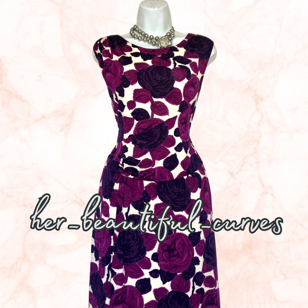 PHASE EIGHT FLORAL PRINT JERSEY WIGGLE WEDDING OCCASION PARTY DRESS SIZE 16
