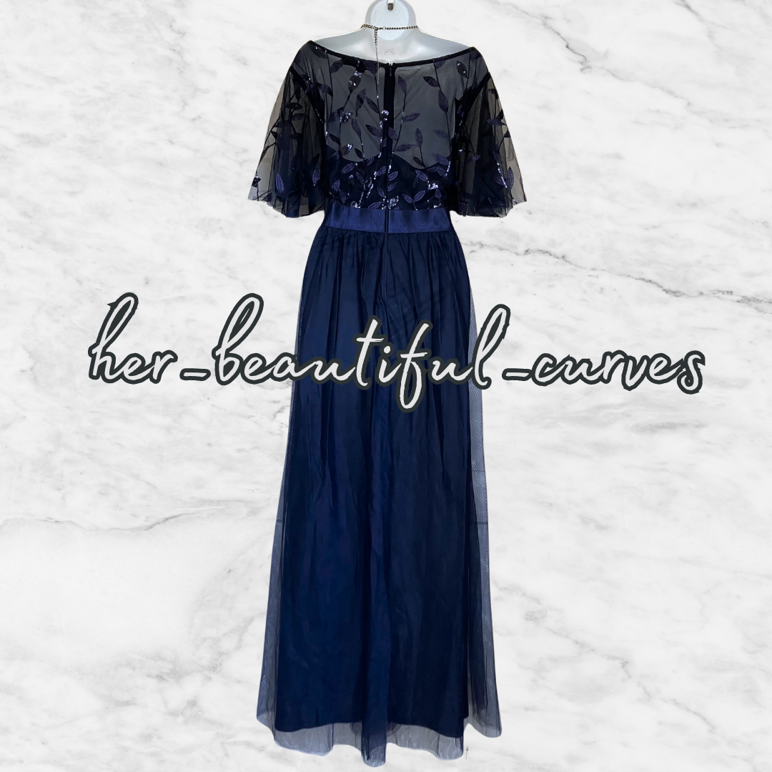 EVER PRETTY EMBROIDERED SEQUINED WEDDING OCCASION PARTY DRESS SIZE 28 fits 22