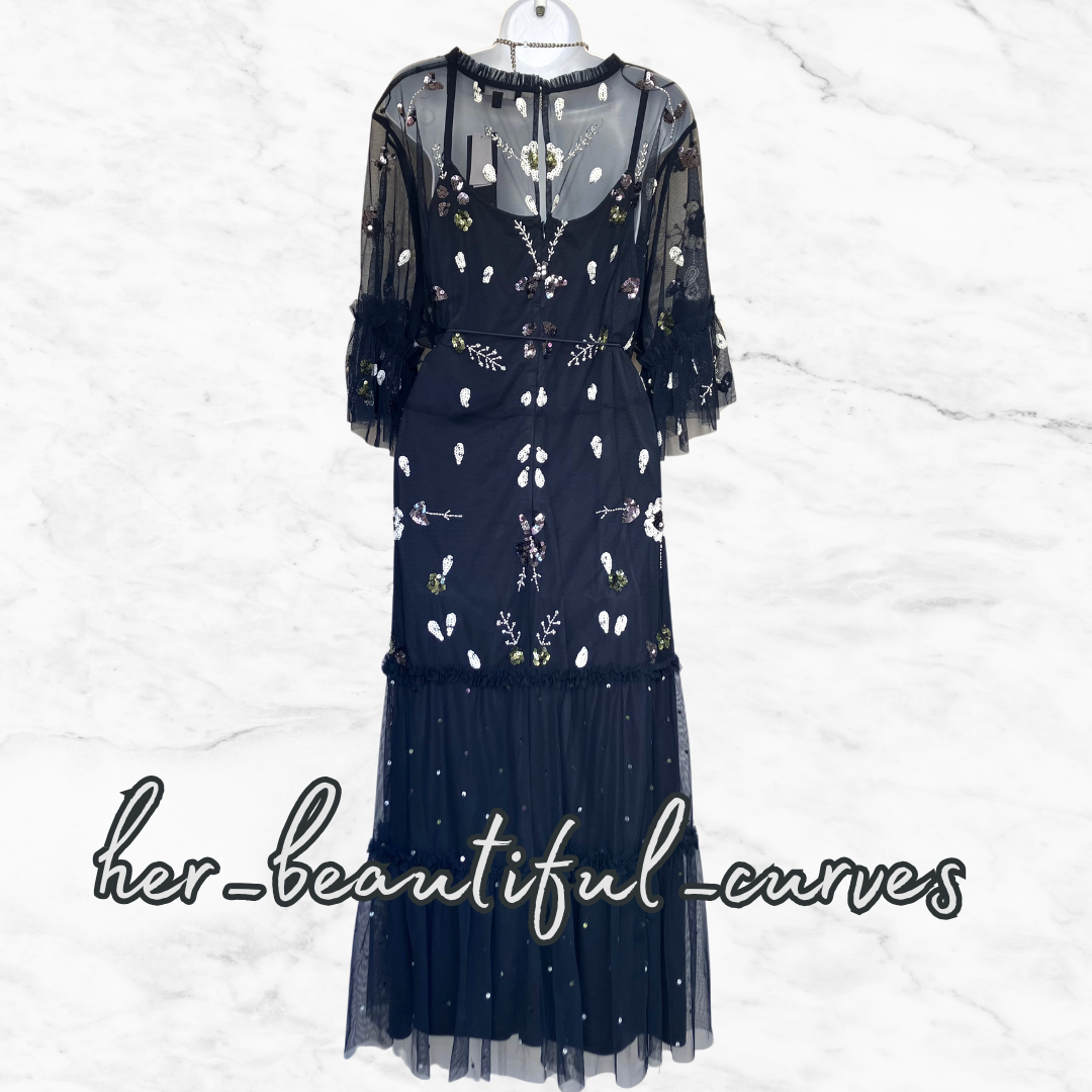 JOANNA HOPE BEADED SEQUINED EMBELLISHED WEDDING OCCASION PARTY DRESS SIZE 26 new