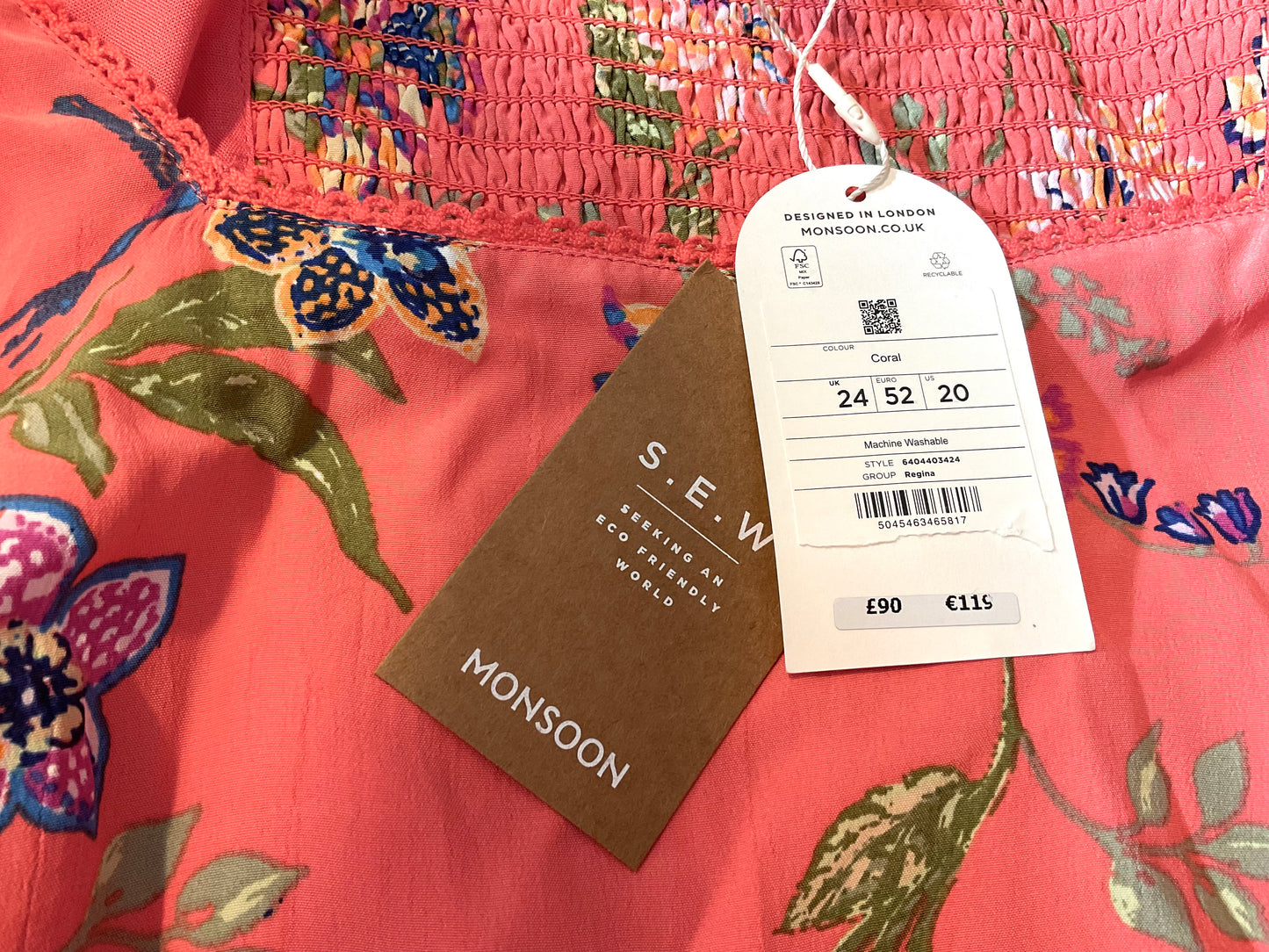 MONSOON BUTTERFLIES BIRDS & FLORAL WEDDING OCCASION PARTY DRESS SIZE 24 new