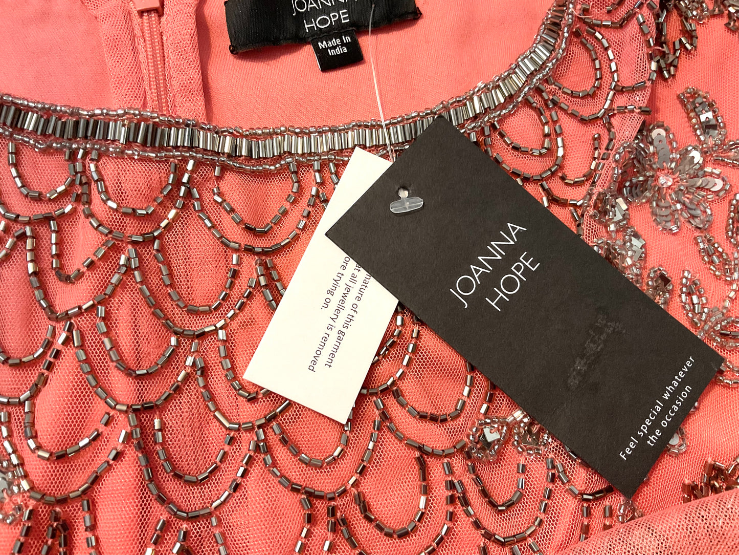 JOANNA HOPE SEQUINED BEADED EMBELLISHED WEDDING OCCASION PARTY DRESS SIZE 18 new