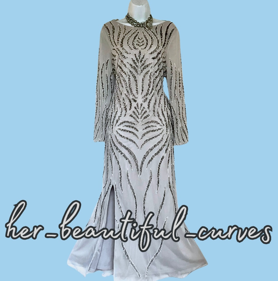 JOANNA HOPE PEARLS & SEQUINS EVENING WEDDING OCCASION PARTY DRESS SIZE 16
