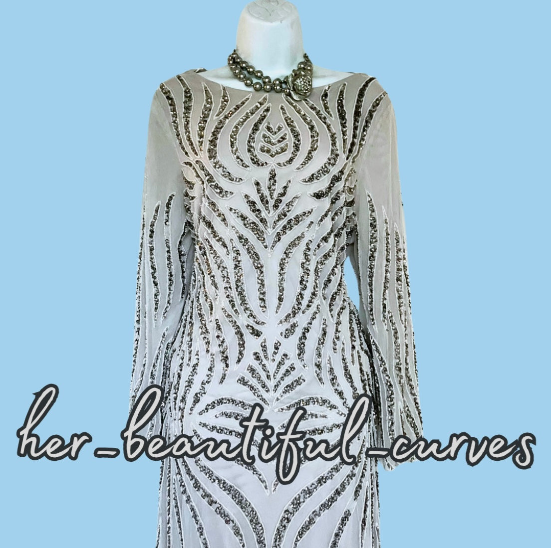 JOANNA HOPE PEARLS & SEQUINS EVENING WEDDING OCCASION PARTY DRESS SIZE 16