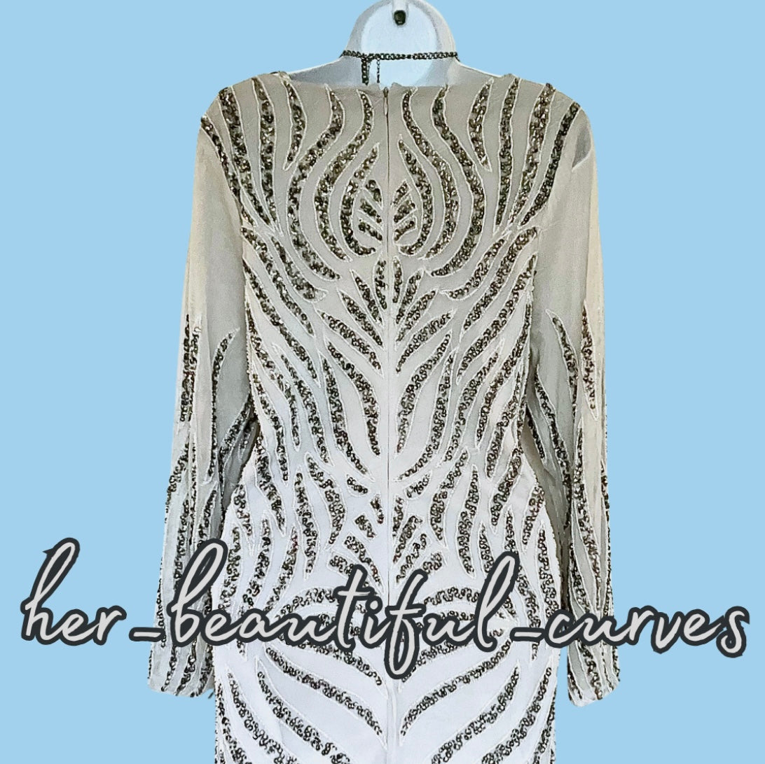 JOANNA HOPE PEARLS & SEQUINS EVENING WEDDING OCCASION PARTY DRESS SIZE 16