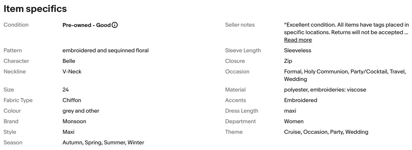 MONSOON EMBROIDERED FLROAL SEQUINS MAXI OCCASION WEDDING PARTY DRESS SIZE 24