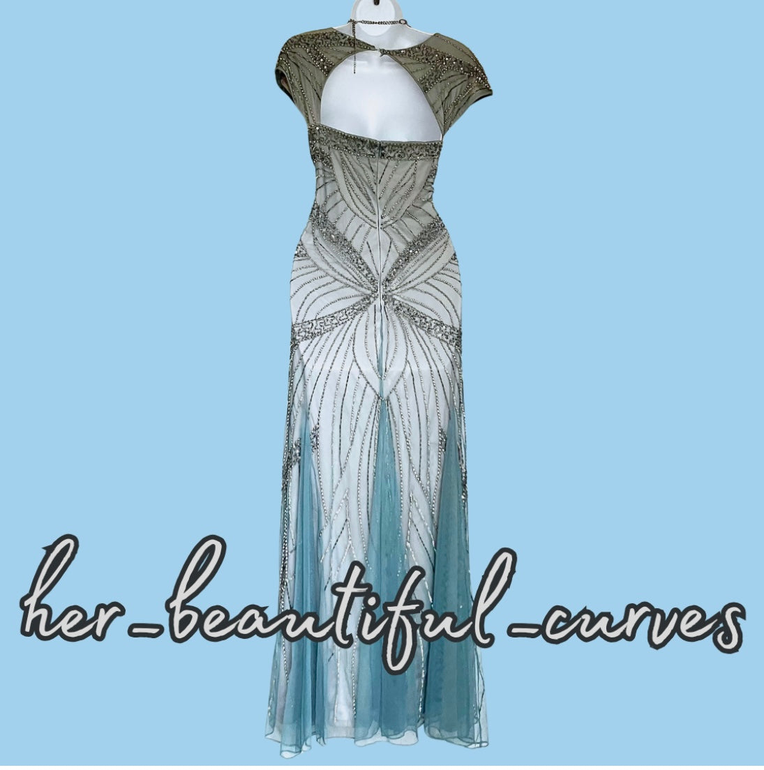 JOANNA HOPE Beaded Wedding Mother of the Bride Occasion Party Maxi DRESS SIZE 22