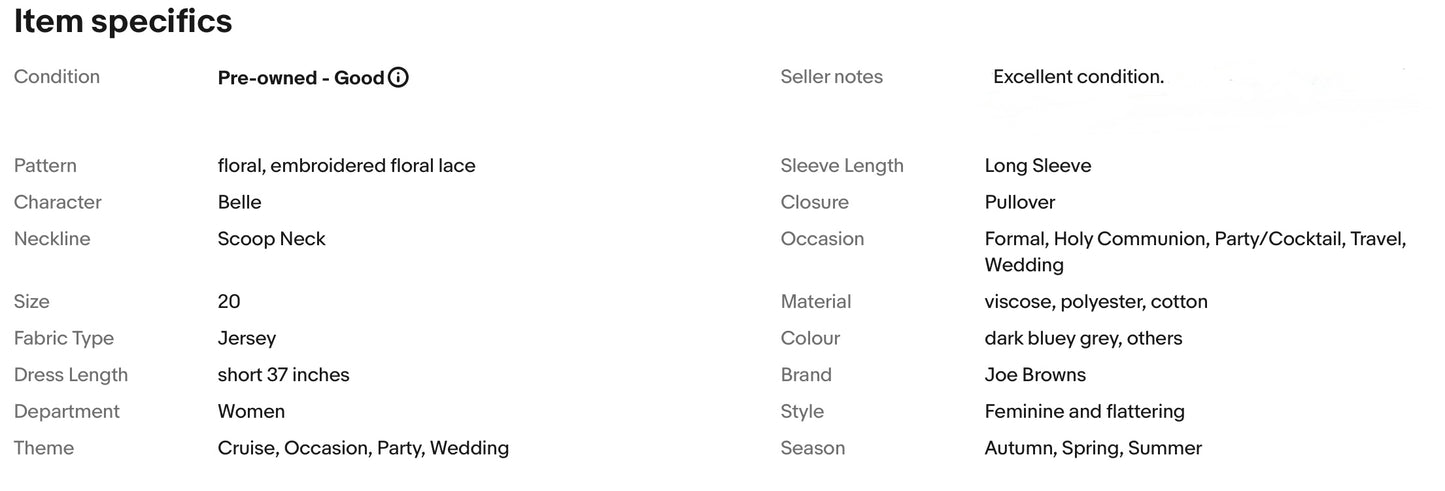 JOE BROWNS QUIRKY & UNIQUE JERSEY PARTY DRESS SIZE 20