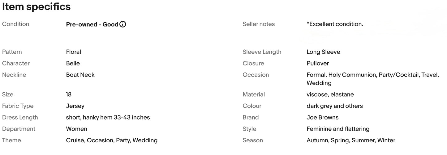 JOE BROWNS QUIRKY & UNIQUE JERSEY PARTY DRESS SIZE 18