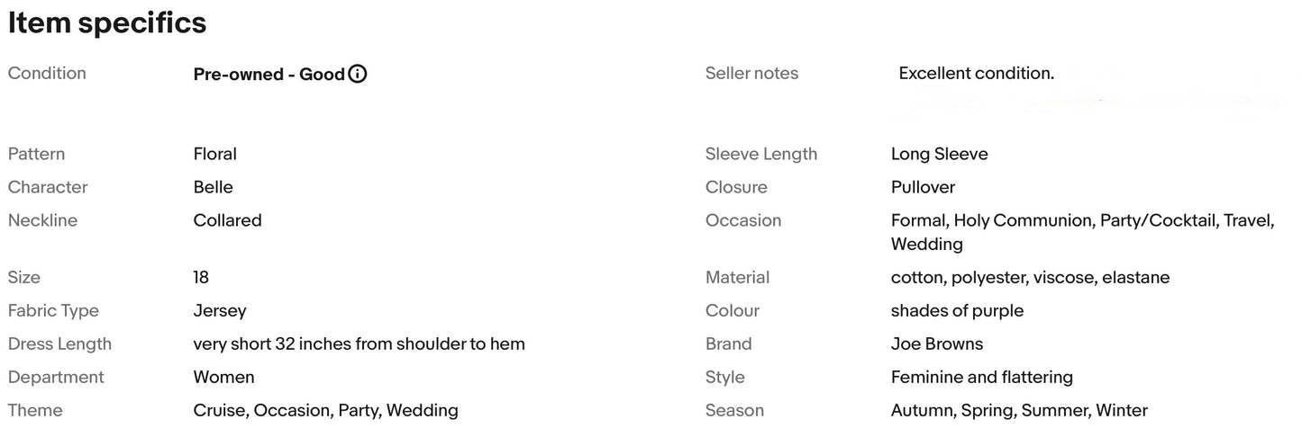 JOE BROWNS QUIRKY & UNIQUE LEAVES PRINT PARTY DRESS SIZE 18