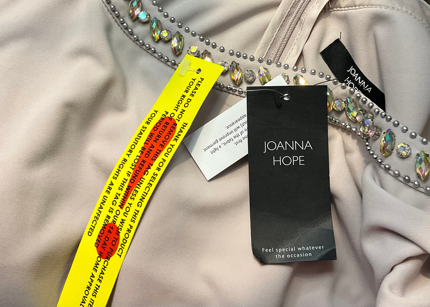 JOANNA HOPE DIAMANTÉS BEADS WEDDING OCCASION EVENING PARTY DRESS SIZE 24 new