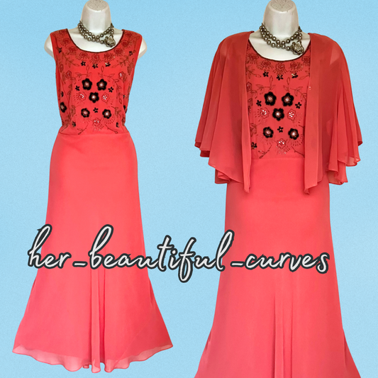 NIGHTINGALES SEQUINNED BEADED OCCASION PARTY DRESS & BOLERO SIZE 20 new with tags