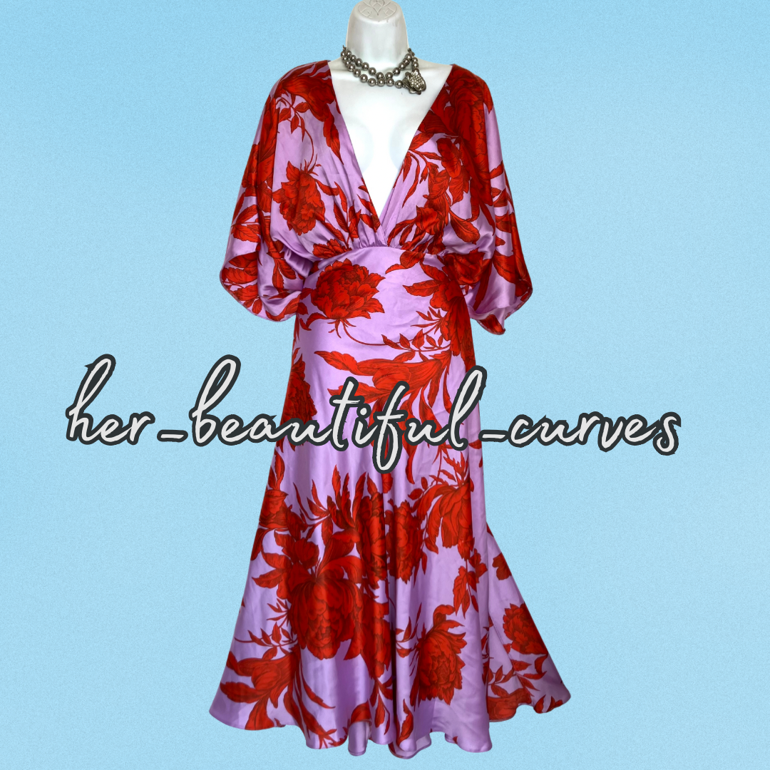 ASOS FLORAL PRINT WEDDING OCCASION PARTY DRESS SIZE 16