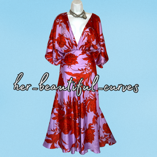 ASOS FLORAL PRINT WEDDING OCCASION PARTY DRESS SIZE 16