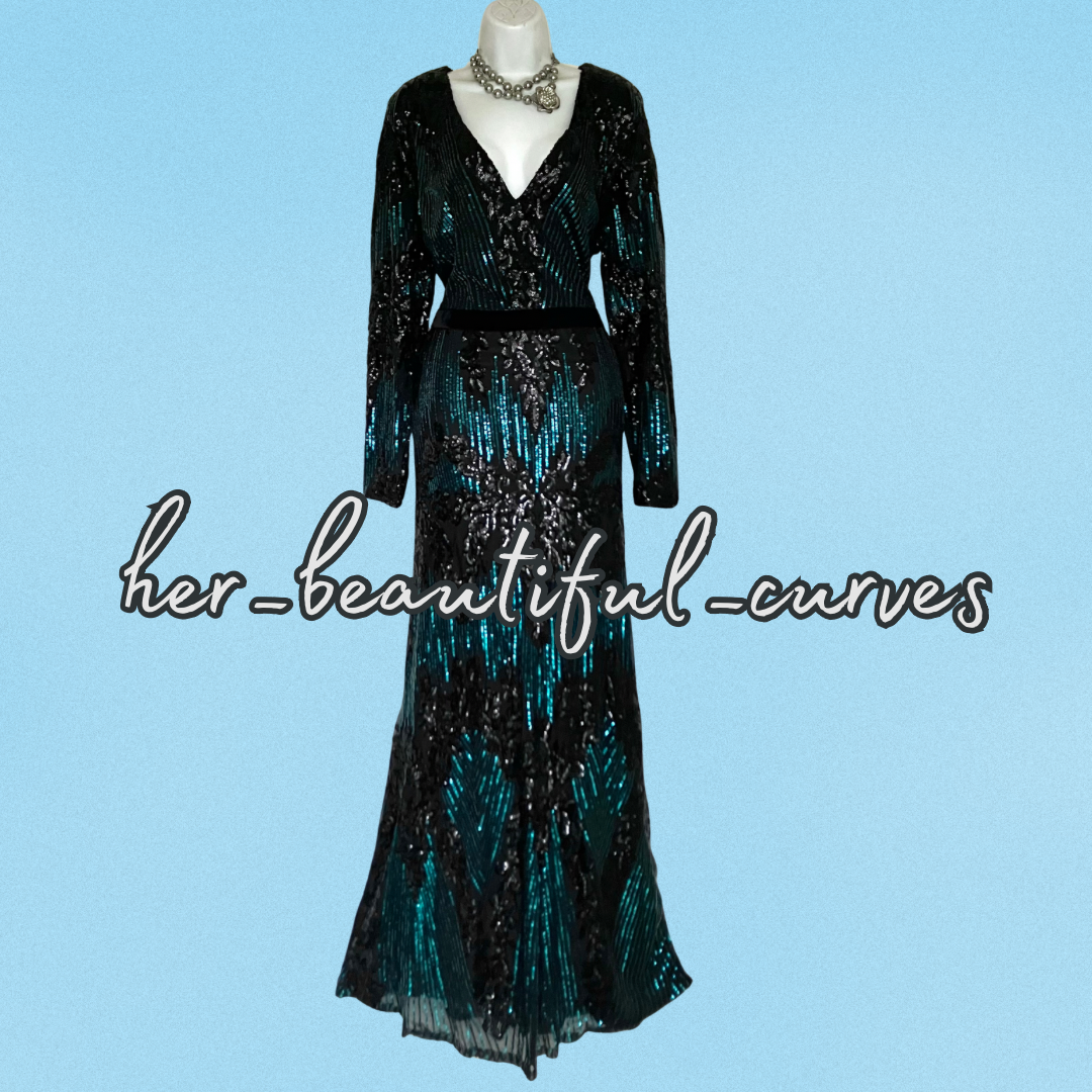 GODDIVA PLUS SEQUINNED MAXI EVENING OCCASION PARTY DRESS SIZE 22