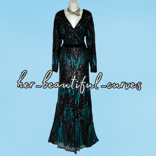 GODDIVA PLUS SEQUINNED MAXI EVENING OCCASION PARTY DRESS SIZE 22