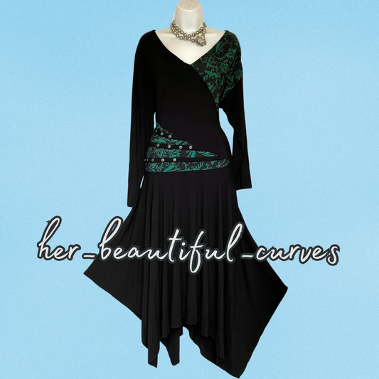 JOE BROWNS FLORAL PRINT HANDKERCHIEF HEM JERSEY PARTY DRESS SIZE 18 new with tag