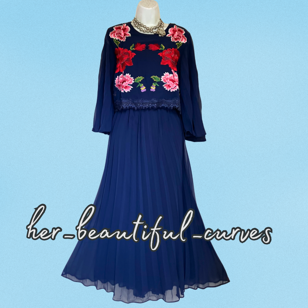 ASOS EMBROIDERED FLORAL OVERLAY OCCASION PARTY DRESS SIZE UK 18