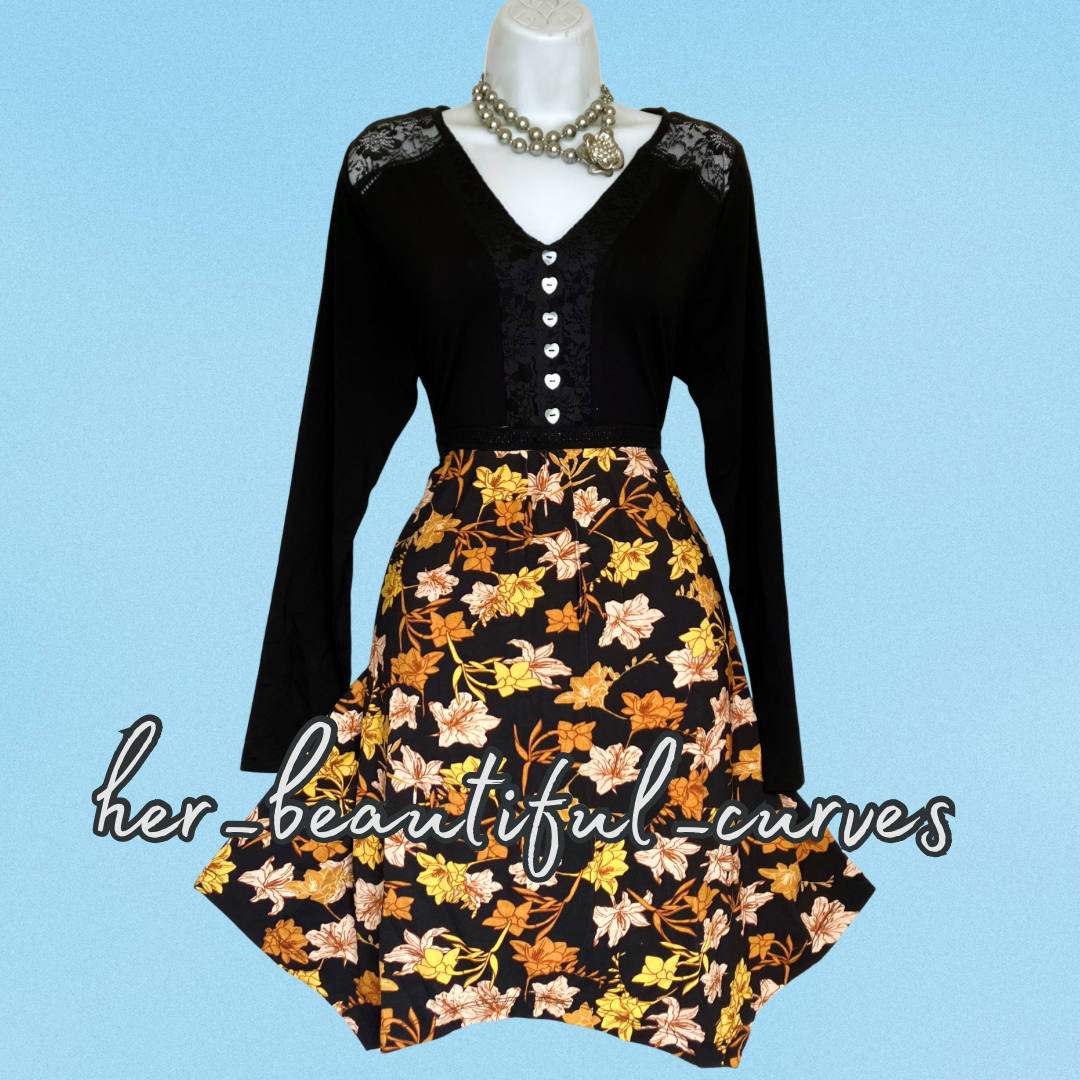 JOE BROWNS QUIRKY & UNIQUE HANDKERCHIEF HEM JERSEY PARTY DRESS SIZE 16 new